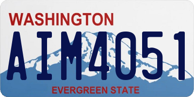 WA license plate AIM4051
