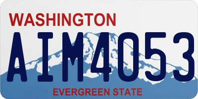 WA license plate AIM4053