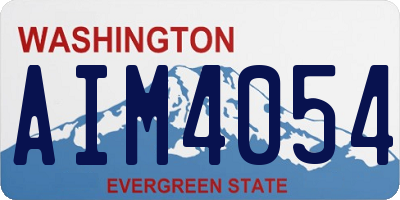 WA license plate AIM4054