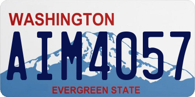 WA license plate AIM4057