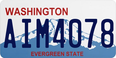 WA license plate AIM4078
