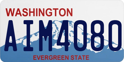 WA license plate AIM4080