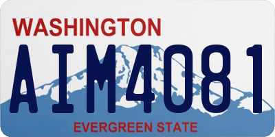 WA license plate AIM4081