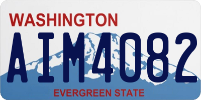 WA license plate AIM4082