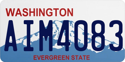 WA license plate AIM4083