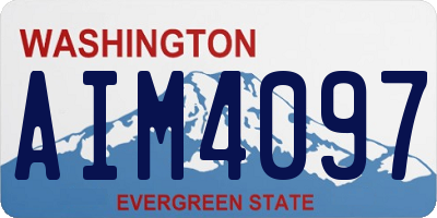 WA license plate AIM4097