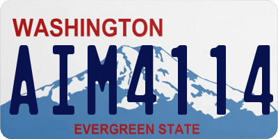 WA license plate AIM4114