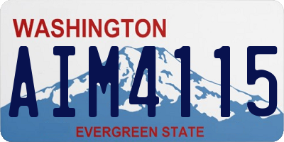 WA license plate AIM4115