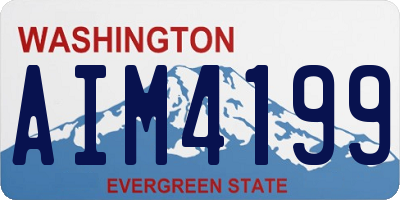 WA license plate AIM4199