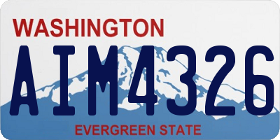 WA license plate AIM4326