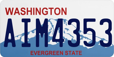 WA license plate AIM4353