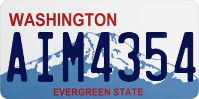 WA license plate AIM4354