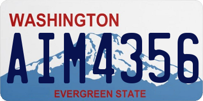 WA license plate AIM4356