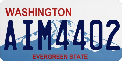 WA license plate AIM4402