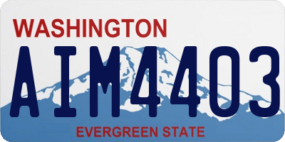 WA license plate AIM4403