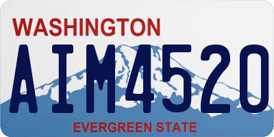 WA license plate AIM4520