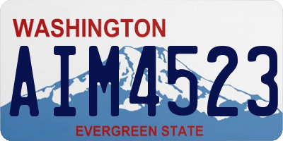 WA license plate AIM4523