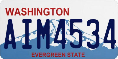 WA license plate AIM4534