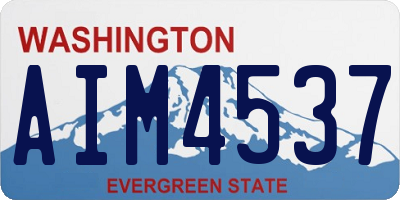 WA license plate AIM4537