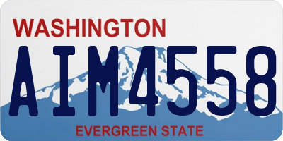 WA license plate AIM4558
