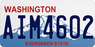WA license plate AIM4602