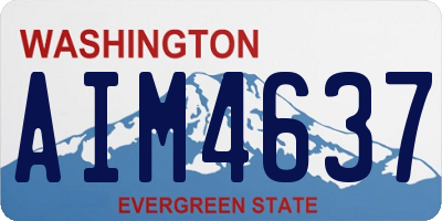 WA license plate AIM4637
