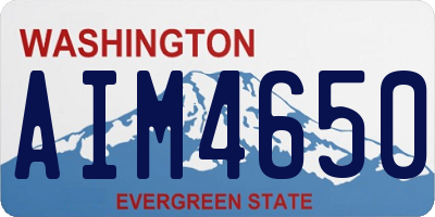 WA license plate AIM4650