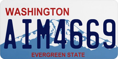 WA license plate AIM4669