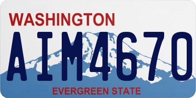 WA license plate AIM4670