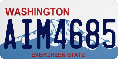 WA license plate AIM4685