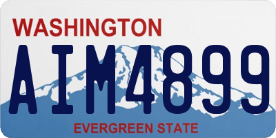 WA license plate AIM4899