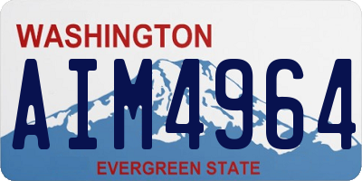 WA license plate AIM4964