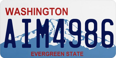 WA license plate AIM4986