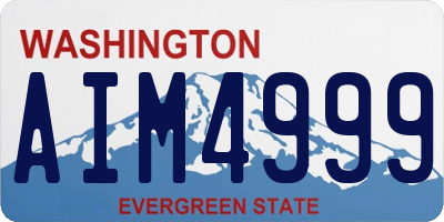WA license plate AIM4999