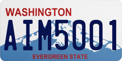 WA license plate AIM5001
