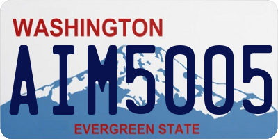 WA license plate AIM5005
