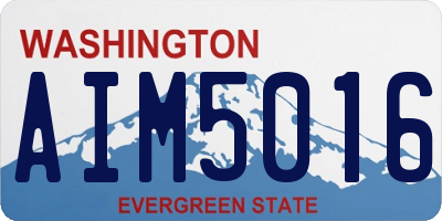 WA license plate AIM5016