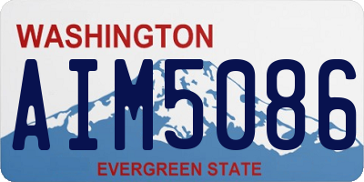 WA license plate AIM5086