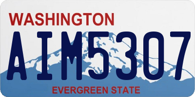 WA license plate AIM5307
