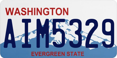 WA license plate AIM5329