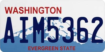 WA license plate AIM5362