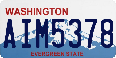 WA license plate AIM5378