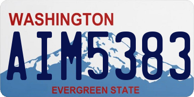 WA license plate AIM5383