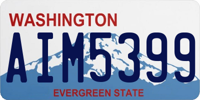 WA license plate AIM5399