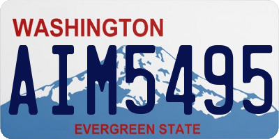 WA license plate AIM5495