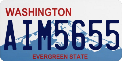 WA license plate AIM5655