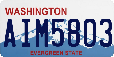 WA license plate AIM5803