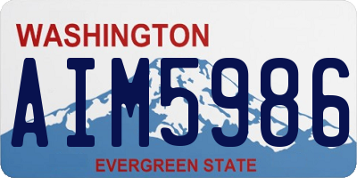 WA license plate AIM5986