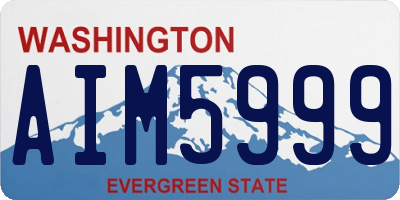WA license plate AIM5999