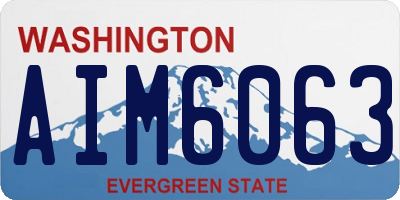WA license plate AIM6063